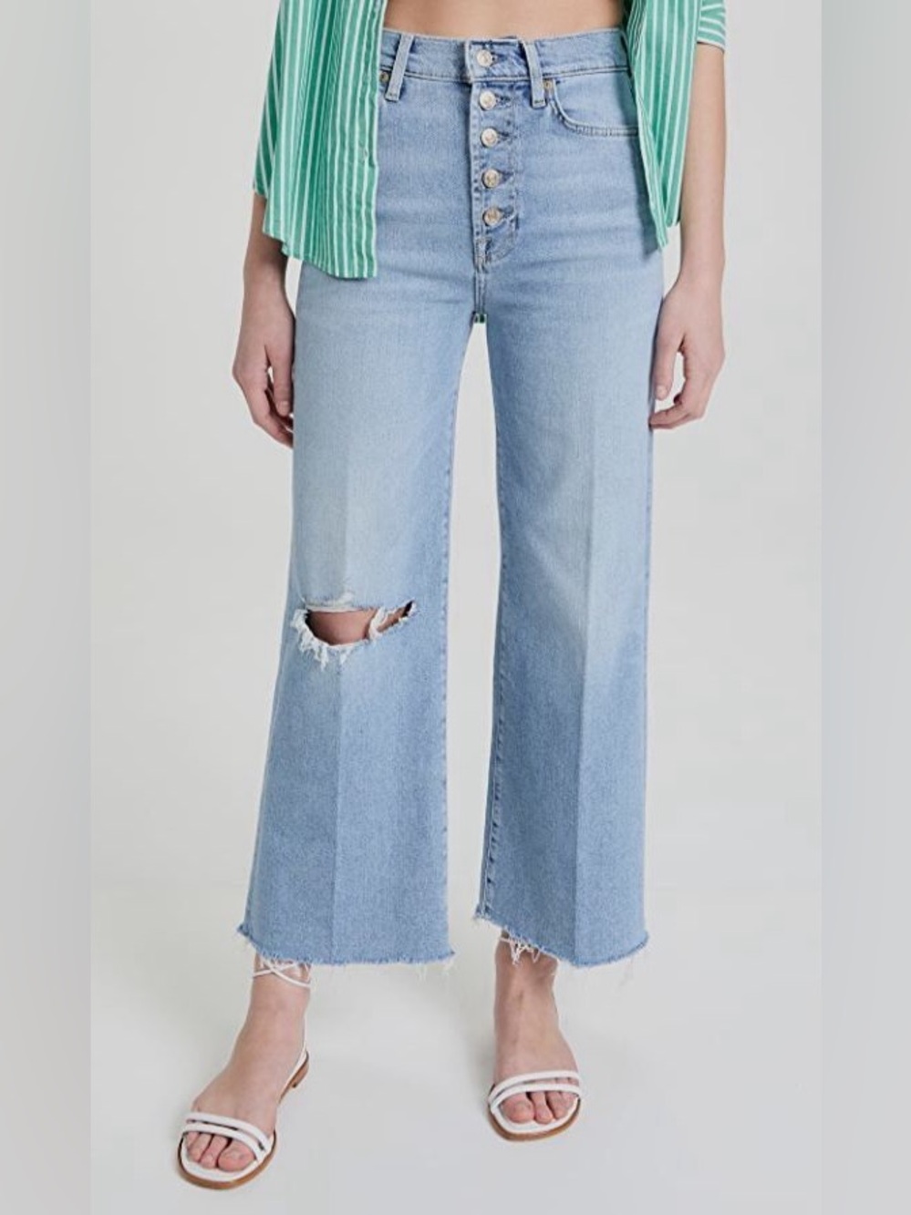 ✨ 7 For All Mankind Jo Jeans Wide Leg Y2K 90s Scandi It Girl Distressed Flare